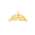 Vintage golden alloy flower connector with three hanging loops for DIY jewelry making - Gold