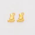 Golden zinc alloy baby feet charms for DIY jewelry making in a minimalist metal design - Gold