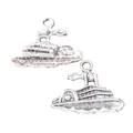 Retro zeilboot hanger van zinklegering met vintage zilveren afwerking voor DIY sieraden - Antiek Zilver