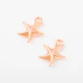 Detailed macro view of two rose gold starfish pendants with textured surface for DIY jewelry - Rose Gold