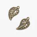 Pendentifs feuilles creuses en alliage de bronze vintage avec filigrane pour bijoux DIY - Bronze Antique