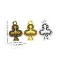 Pendentifs poker trèfle en alliage de zinc bronze or et argent avec dimensions - Fleur de prunier / Argent Antique