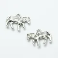 Vintage silver zebra charm pendants made of alloy for DIY jewelry making and crafts - Antique Silver
