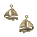 Vintage legering zeilboot hangers in antiek brons voor DIY sieraden maken - Antiek Brons