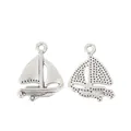 Vintage zilveren zeilboot hangers voor DIY sieraden maken en knutselprojecten - Antiek Zilver