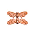 Detailed macro view of rose gold butterfly charm beads with intricate spiral wing patterns - Rose Gold