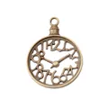 Vintage bronze alloy clock pendant with hollow Arabic numerals for DIY jewelry making - Antique Bronze