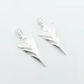 Polished silver arrow pendants with hook loops and BICO branding on white background - Bright Silver