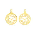 Vintage gold alloy hollow clock charms for DIY jewelry and necklace pendants - Gold