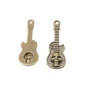 Ciondolo chitarra vintage in bronzo con teschio in rilievo per gioielli fai da te - Bronzo Antico