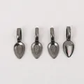 Macro detail of gunmetal teardrop pendants with textured center for DIY jewelry making - Gun Black