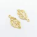 Goldene Blattanhänger mit Hohlvenen aus Zinklegierung für DIY-Schmuckherstellung - Gold