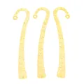 Drei goldene Vintage-Lesezeichen aus Metall mit geprägten Blumen- und Schmetterlingsmustern - Gold