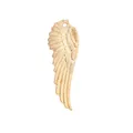 Detailed close-up of golden metal wing pendant showing intricate feather texture for DIY crafts - KC Gold