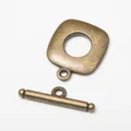 Vintage bronze zinc alloy toggle clasp set for DIY jewelry making and bracelet connectors - Antique Bronze