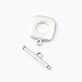 Vintage silver alloy square toggle clasp for DIY jewelry necklace and bracelet making - Antique Silver