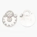 Steampunk style metal gear clock pendants for DIY jewelry making in antique silver finish - Antique Silver