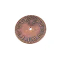 Vintage bronzen klok wijzerplaat hanger met Romeinse cijfers voor DIY-sieraden - Antiek rood koper