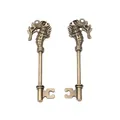Pair of vintage bronze seahorse charms made of zinc alloy for DIY jewelry and keychains - Antique Bronze