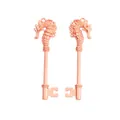 Macro detail of rose gold seahorse shaped DIY key pendants for jewelry making - Rose Gold