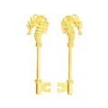 Golden seahorse shaped alloy key pendants for DIY jewelry making and craft accessories - Gold