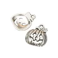 Pendentifs citrouille vintage en alliage de zinc pour création de bijoux Halloween - Argent Antique
