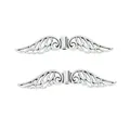 Pair of antique silver wing-shaped spacer beads for DIY jewelry and crafts making - 52x11x4mm / Antique Silver