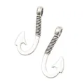 Vintage alloy fish hook charms with antique finish for DIY jewelry and necklaces - Antique Silver