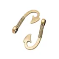 Antique bronze fish hook pendants with vintage rope texture for DIY jewelry making - Antique Bronze