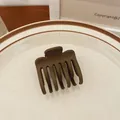 Minimalist matte dark brown claw clip hair accessory with non-slip grip design - Dark Coffee (Frosted)
