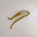 Army green semi-transparent matte hair clip with non-slip texture and resin finish - Green