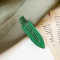 Pince à cheveux bec de canard vert mat texturé pour femme au style coréen minimaliste - Vert
