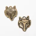 Wolfskopf-Anhänger aus Zinklegierung in Antik-Bronze-Optik für DIY-Schmuckherstellung - Antikbronze