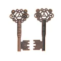 Vintage steampunk bronze alloy gear key charms for DIY jewelry and crafts set - Antique Red Copper