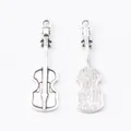 Vintage antique silver violin cello charms made of zinc alloy for DIY jewelry making crafts - Antique Silver