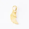 Golden vintage alloy wing charm with detailed feather textures for DIY jewelry making - Gold