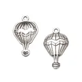 Pendentifs montgolfière vintage en alliage de zinc pour accessoires bijoux DIY - Argent antique