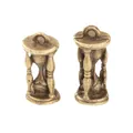 Vintage style hourglass pendants in brass finish for DIY jewelry making accessories - Antique Bronze
