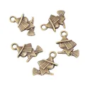 Retro bronze wizard witch pendants made of zinc alloy for DIY jewelry crafting - Antique Bronze