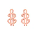 Macro shot of rose gold dollar sign pendants for DIY jewelry making accessories - Rose Gold