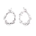 Vintage alloy wreath pendants with butterfly and vine carvings for DIY jewelry making - Antique Silver