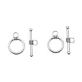 Antique silver toggle clasps with striped texture for DIY jewelry making accessories - Antique Silver