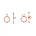 Set of two rose gold alloy toggle clasps for DIY necklace and bracelet jewelry making - Rose Gold