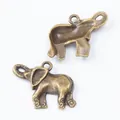 Pendentifs éléphant en bronze vintage avec motifs de nuages et finition antique - Bronze Antique