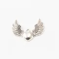 Vintage silver zinc alloy heart wing pendant for DIY jewelry making accessories - Antique Silver