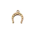 Vintage bronze-colored zinc alloy horseshoe pendant for DIY jewelry making and crafts - Antique Bronze
