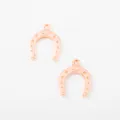 Pair of rose gold horseshoe charms in zinc alloy for DIY jewelry necklace making - Rose Gold