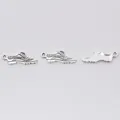 Three vintage silver shoe pendants made of alloy for DIY jewelry and keychain projects - Antique Silver