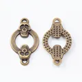 Vintage zinc alloy skull connector pendants for DIY jewelry with bronze finish - Antique Bronze
