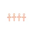 Set of four rose gold DIY zinc alloy cross pendants for jewelry making and necklaces - Rose Gold
